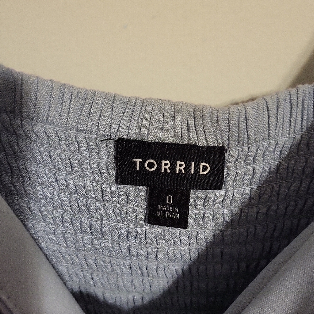 Torrid Light Blue Button-Down Blouse - image 5